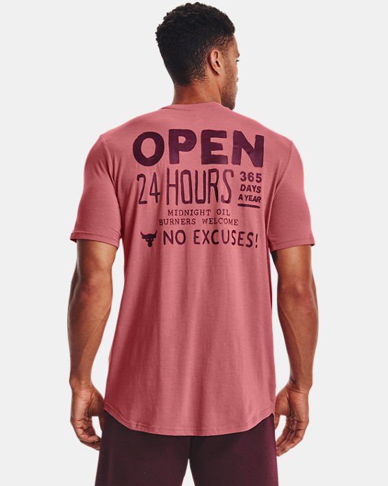 Men's Project Rock Open 24 Hours Short Sleeve, Pink, pdpMainDesktop image number 1
